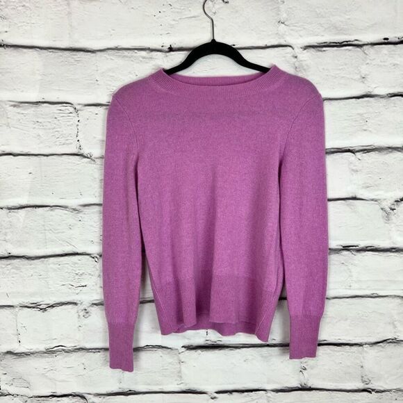 J.Crew Women's Cashmere Crewneck Sweater XXS Purple Long Sleeve Pullover - Picture 3 of 7